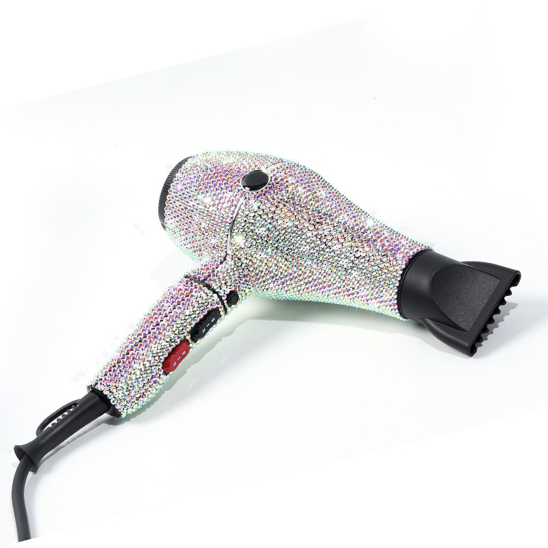 bling rhinestone professional hair dryer salon hot hair tools shiny crystal blow dryer