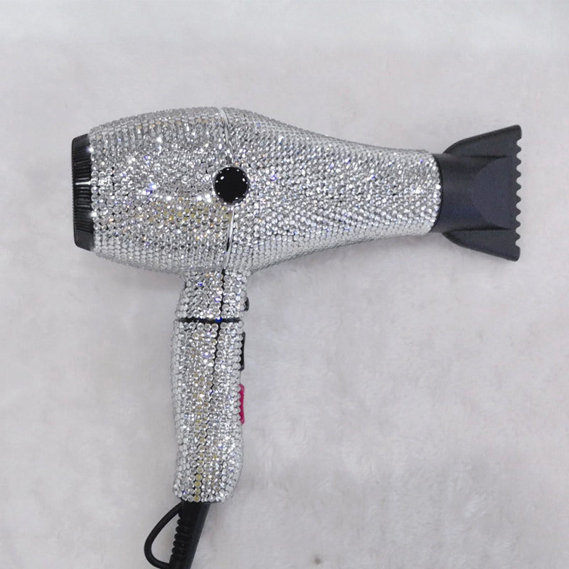 bling rhinestone professional hair dryer salon hot hair tools shiny crystal blow dryer