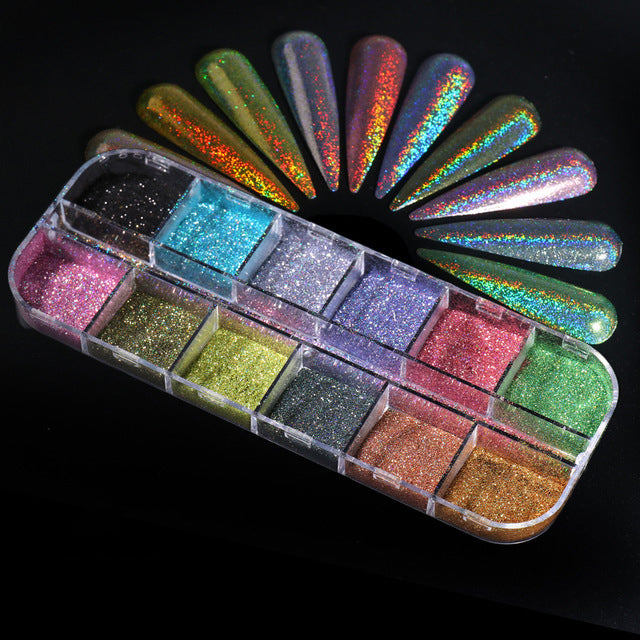 Hot Sale Mirror Powder DIY Holographic Nail Art Polish Chrome Nails Glitter Powder Decoration