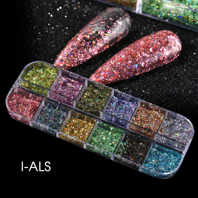 Hot Sale Mirror Powder DIY Holographic Nail Art Polish Chrome Nails Glitter Powder Decoration