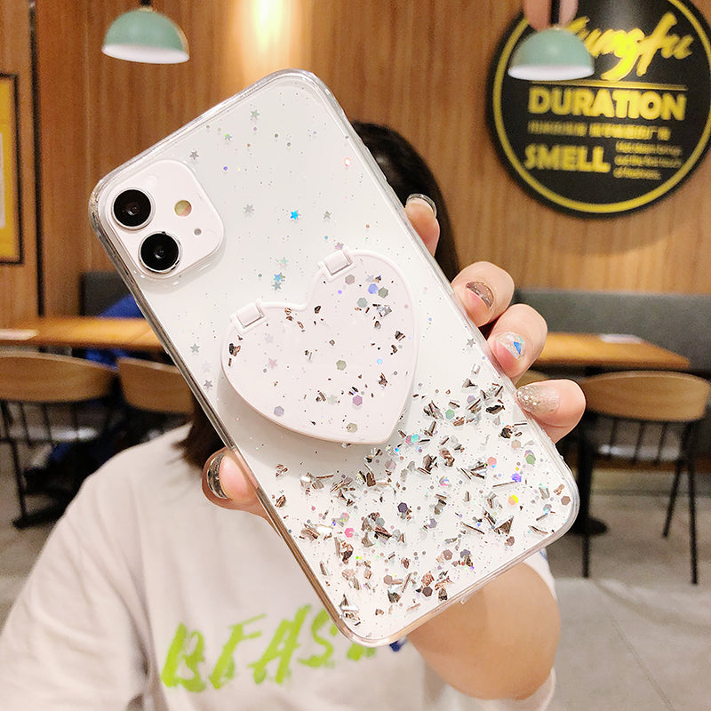 For Iphone Mirror Case, Glitter Bling Make Up Mirror Phone Case Back Cover For Iphone 11 12 Pro Max Xs Xr