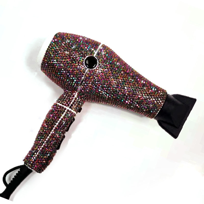 bling rhinestone professional hair dryer salon hot hair tools shiny crystal blow dryer