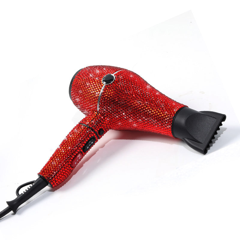 bling rhinestone professional hair dryer salon hot hair tools shiny crystal blow dryer