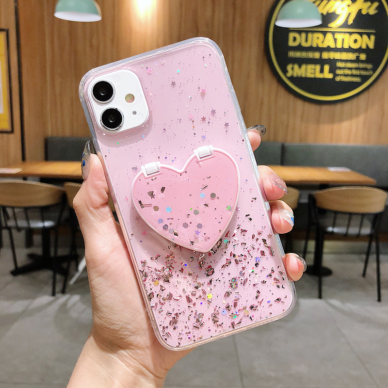 For Iphone Mirror Case, Glitter Bling Make Up Mirror Phone Case Back Cover For Iphone 11 12 Pro Max Xs Xr