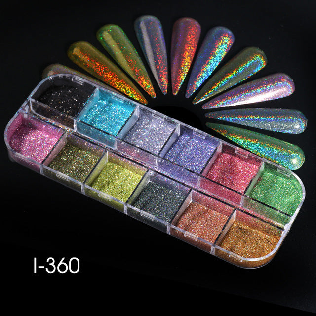 Hot Sale Mirror Powder DIY Holographic Nail Art Polish Chrome Nails Glitter Powder Decoration