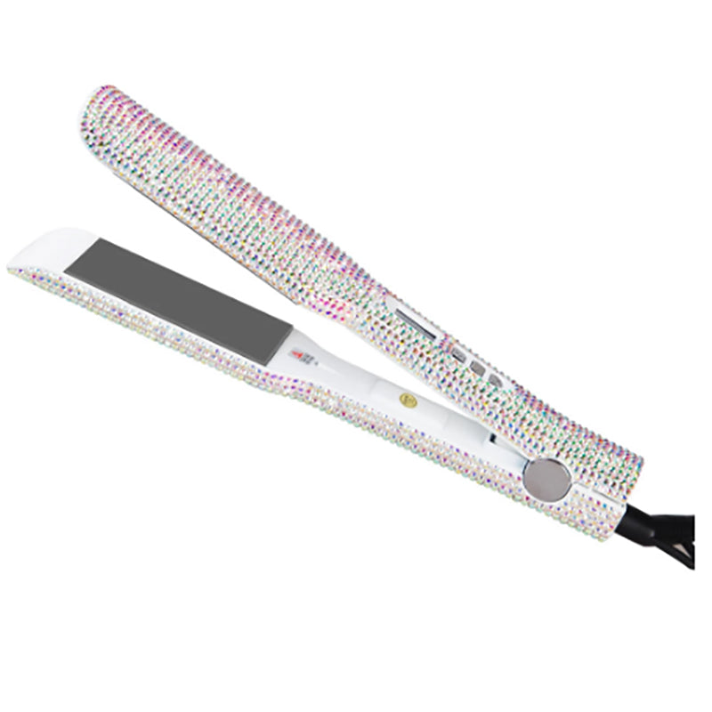 Bella, Diamond  2 inch Wide Plate Flat Iron Bling Crystal Glitter Hair Straightener with LCD ceramic titanium fast heating hair styling