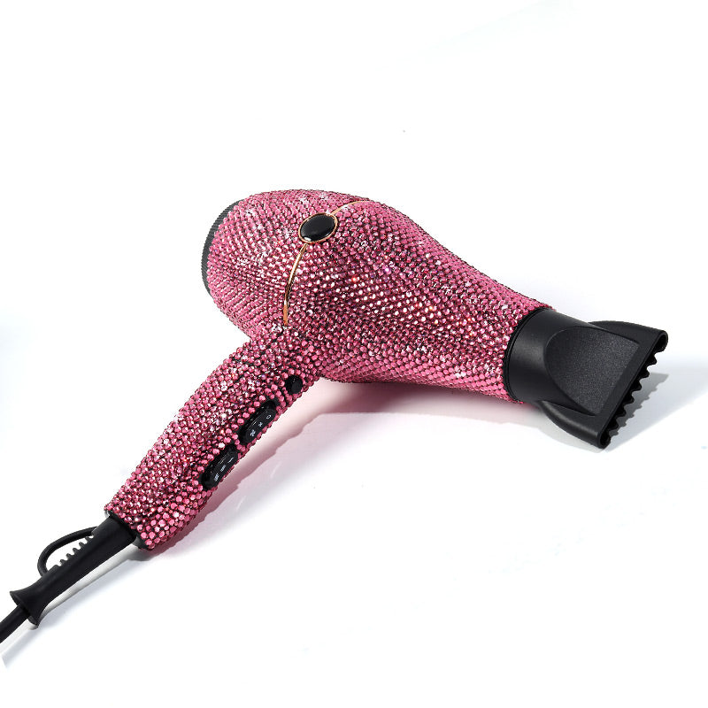 bling rhinestone professional hair dryer salon hot hair tools shiny crystal blow dryer