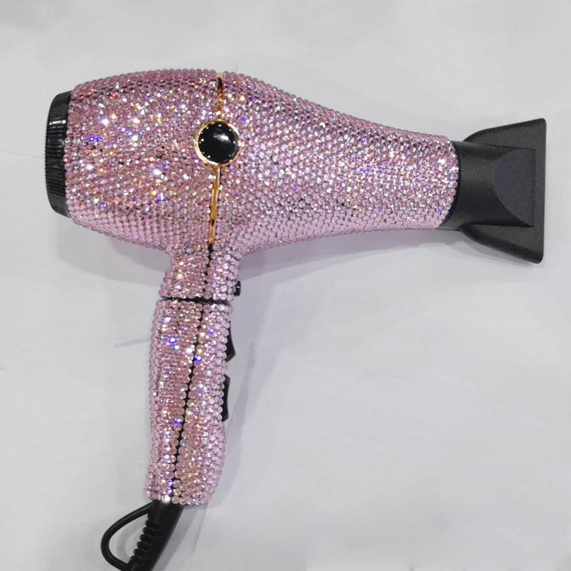 bling rhinestone professional hair dryer salon hot hair tools shiny crystal blow dryer