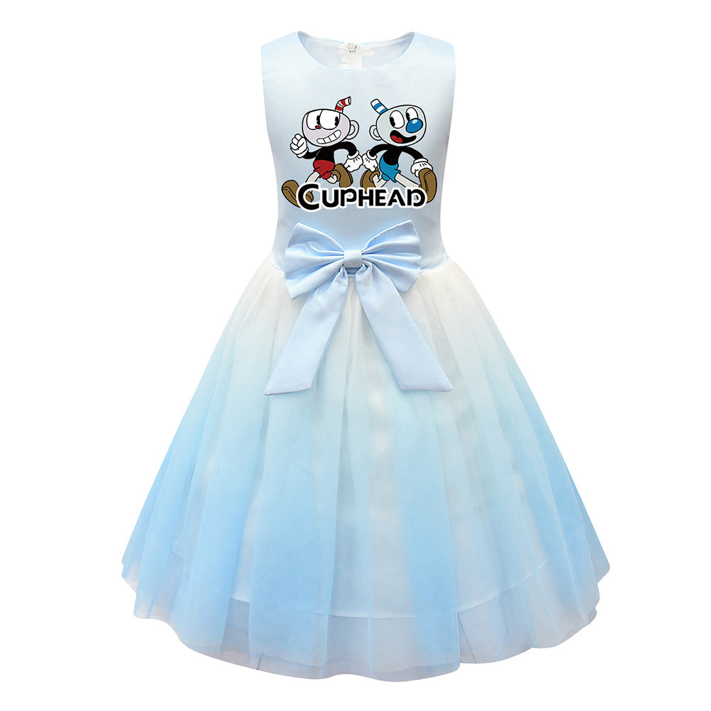 SeeCosplay Cuphead Kids Girls Cosplay Costume Dress Outfits Halloween Carnival Party Suit GirlKidsCostume