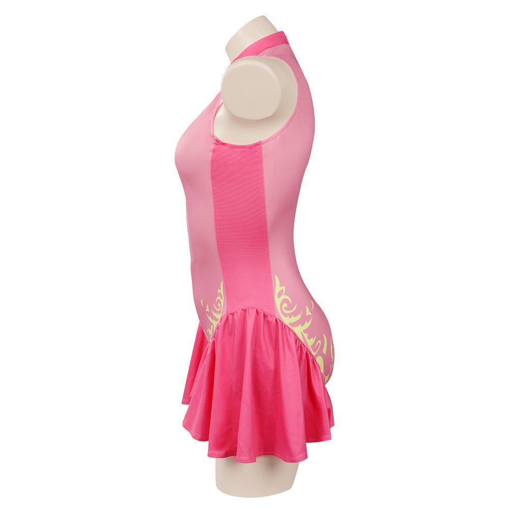 SeeCosplay Princess Peach Swimsuit Cosplay Costume Jumpsuit Swimwear Outfits Swimwear