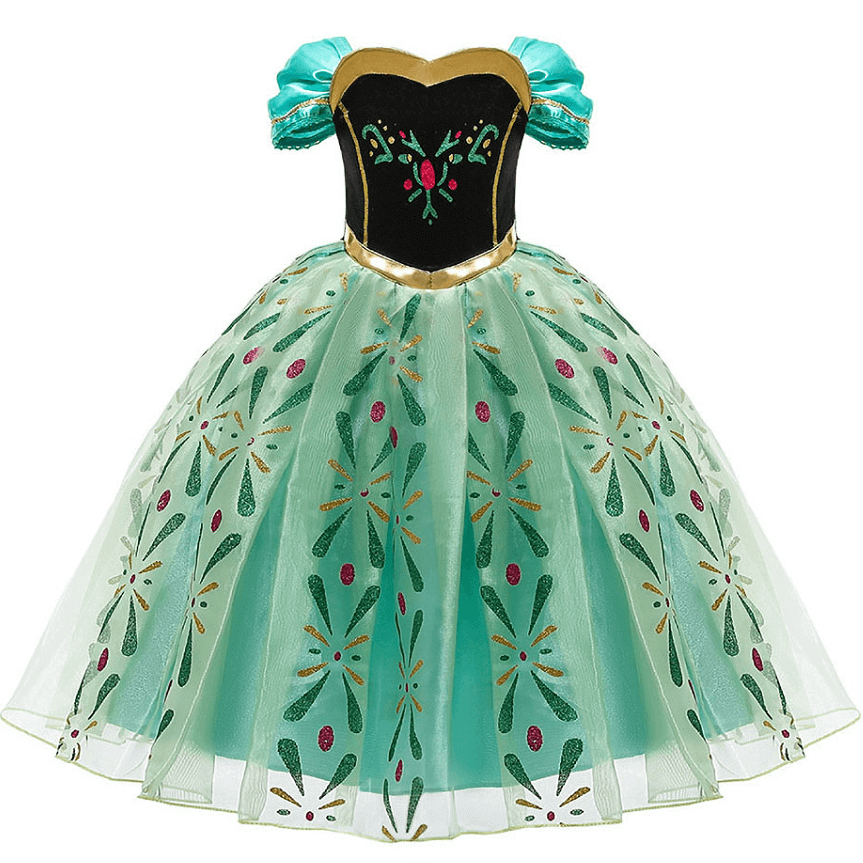 2021 Frozen Kids Girls Princess Anna Dress Up Party Cosplay Costume