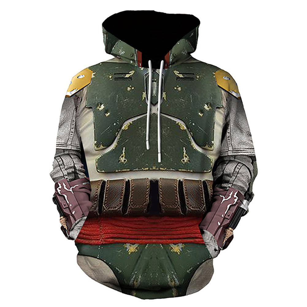 SeeCosplay Unisex Hoodies 3D Print Pullover Sweatshirt Outfit Boba Fett Cosplay Casual Outerwear Mando
