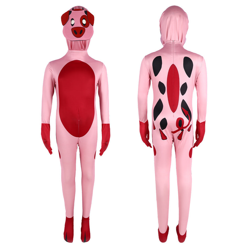 SeeCosplay Hazbin Hotel TV Fat Nugget Pink Jumpsuit for Carnival Halloween Cosplay Costume