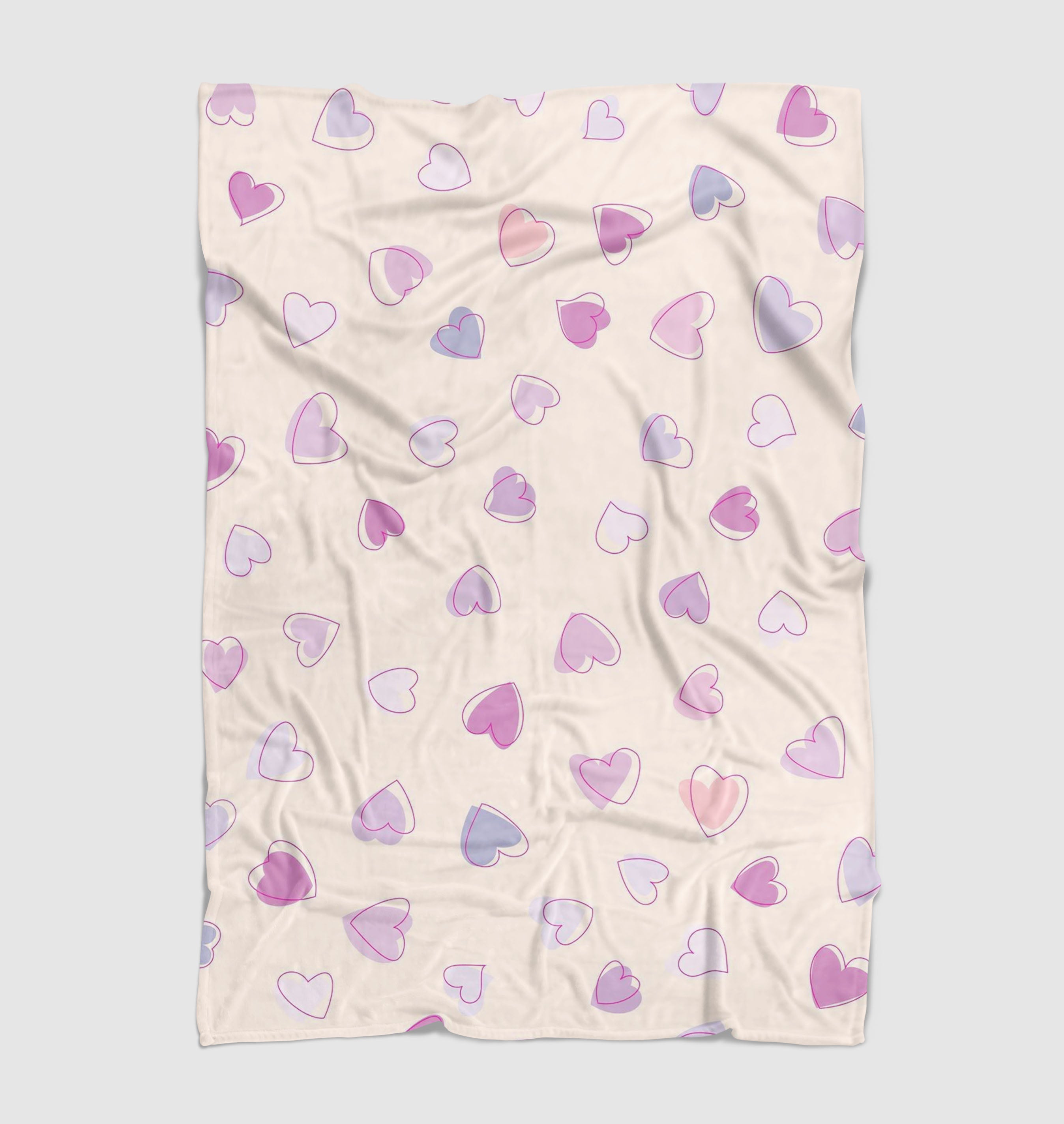 stroke and solid of hearts Ultra soft fleece blanket