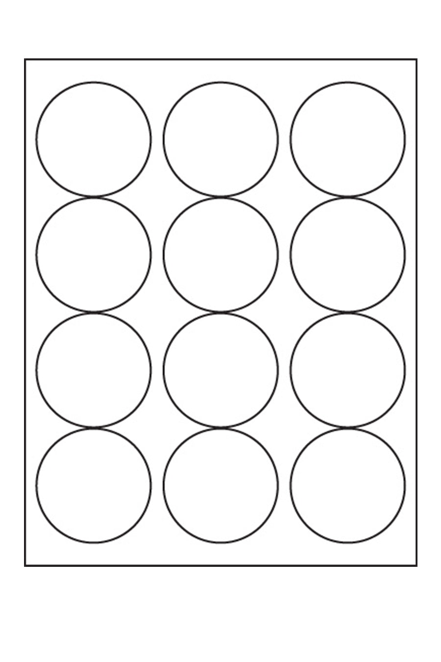 Laser/Ink Jet White Round Labels, 2-1/2