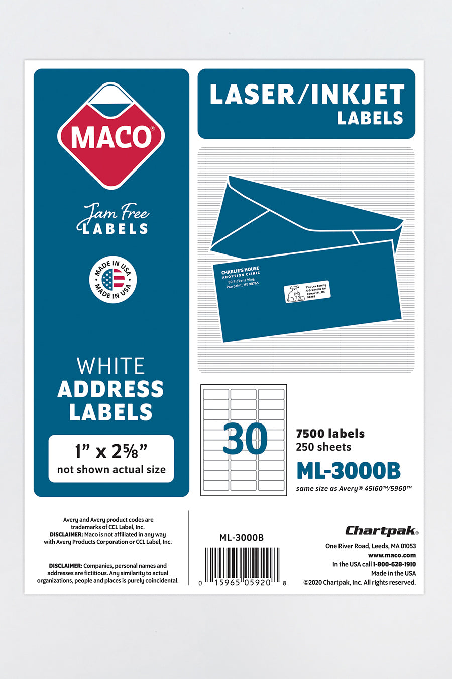 Laser/Ink Jet White Address Labels, 1