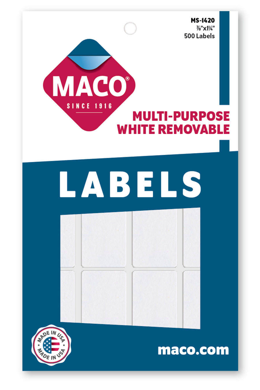 White Multi-Purpose Labels, 7/8