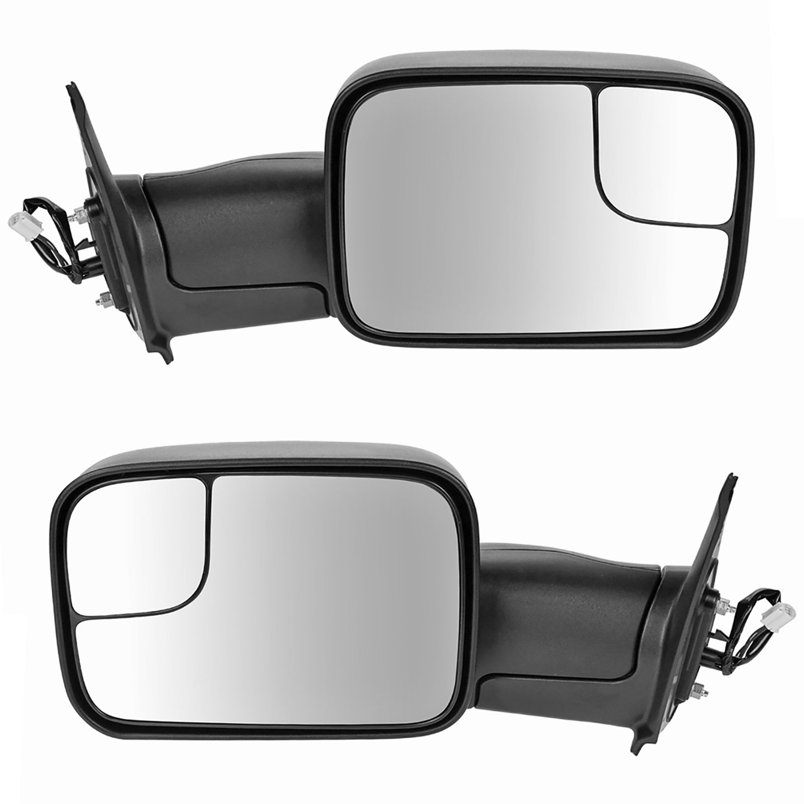 Autos Part Outlet? New Driver & Passenger Side Textured Black Flip-Up Towing 2 Piece Mirror Set Compatible with Compatible with Toyota Tacoma