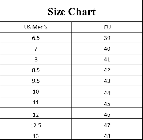 Oranginer Barefoot Shoes Size Chart