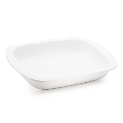 Baking Pan, Solid White Enamelware