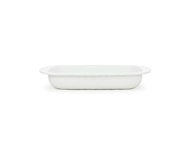 Baking Pan, Solid White Enamelware