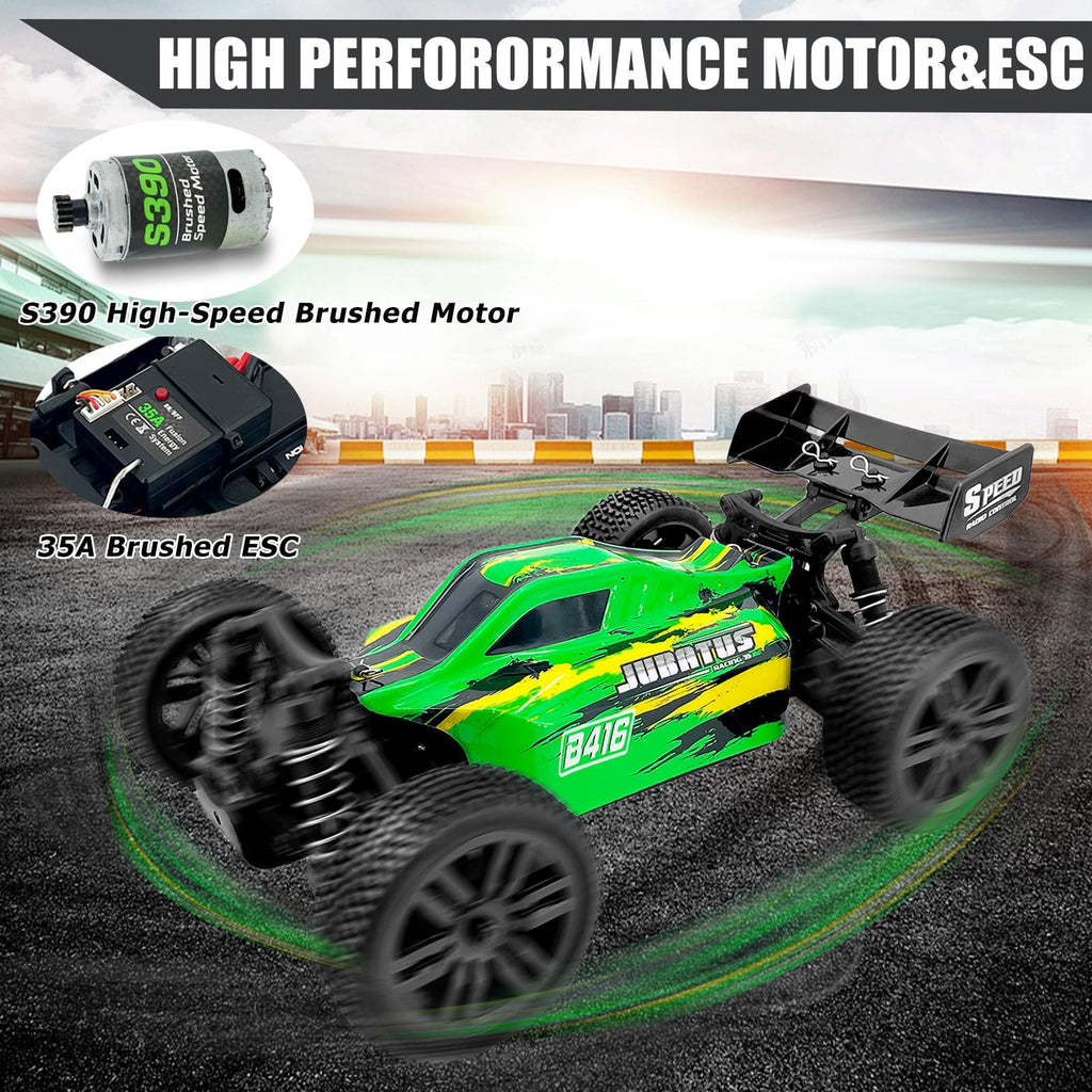 BONZAI RC Buggy showcasing its high-performance S390 brushed motor and 35A ESC, designed for speed and efficiency.