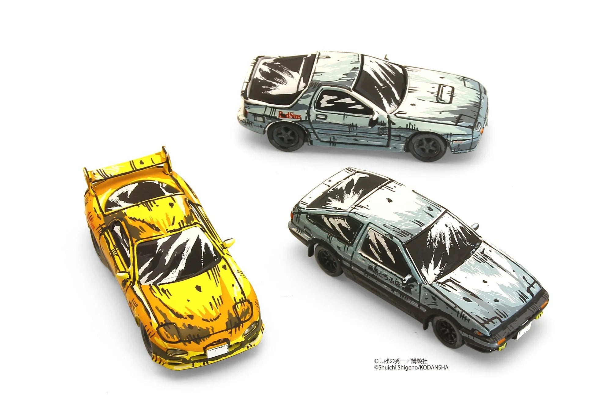 Initial D Comic Special Edition Manga Art 3 Car Set with Art Mats Kyosho 1:64