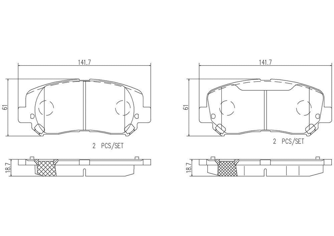 Brembo Front Disc Brake Pad Set for 200, Dart (P18032N)