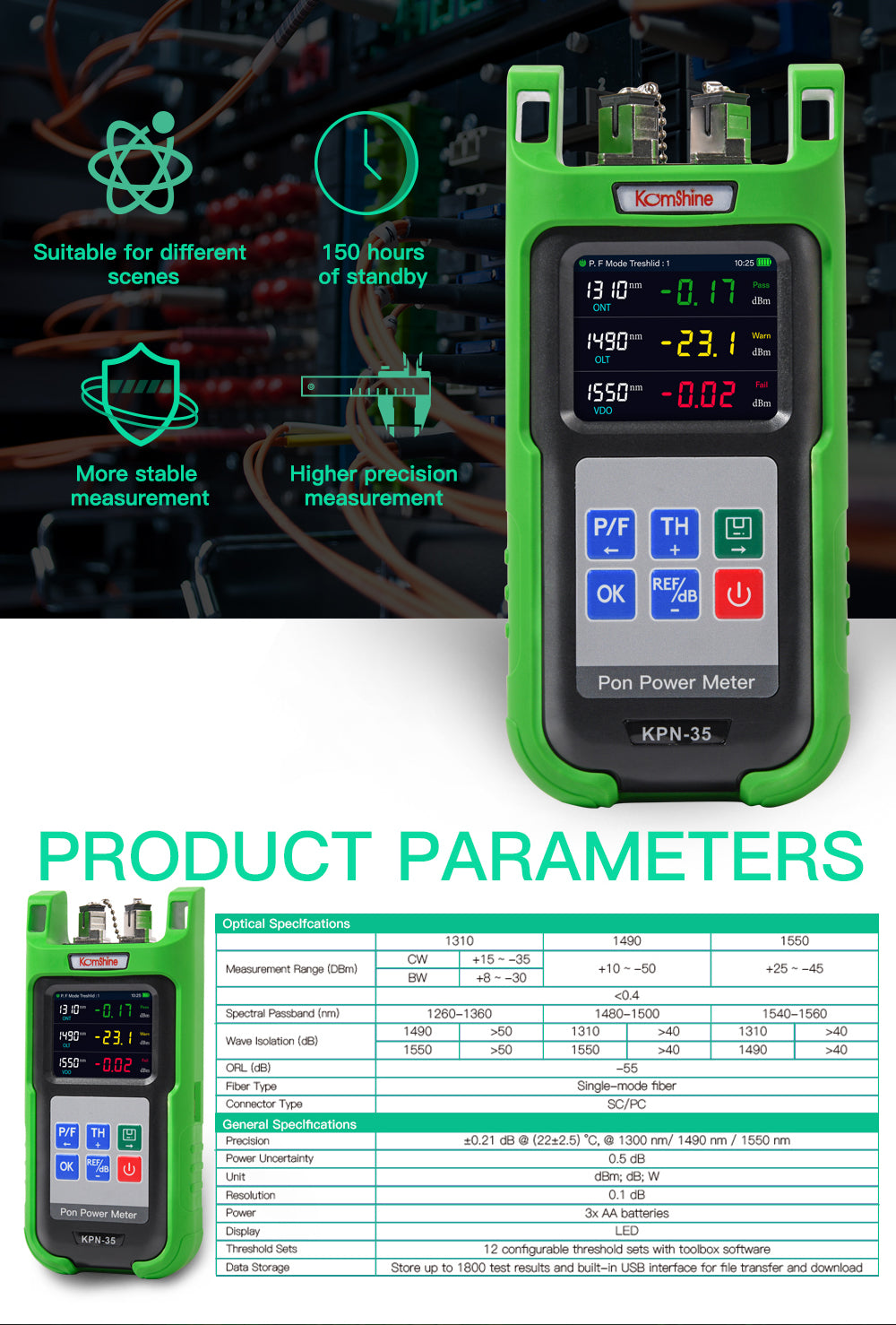 Handheld Fiber Optical PON Power Meter