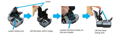 Lift the lower clamp arm up - Splicermarket.com