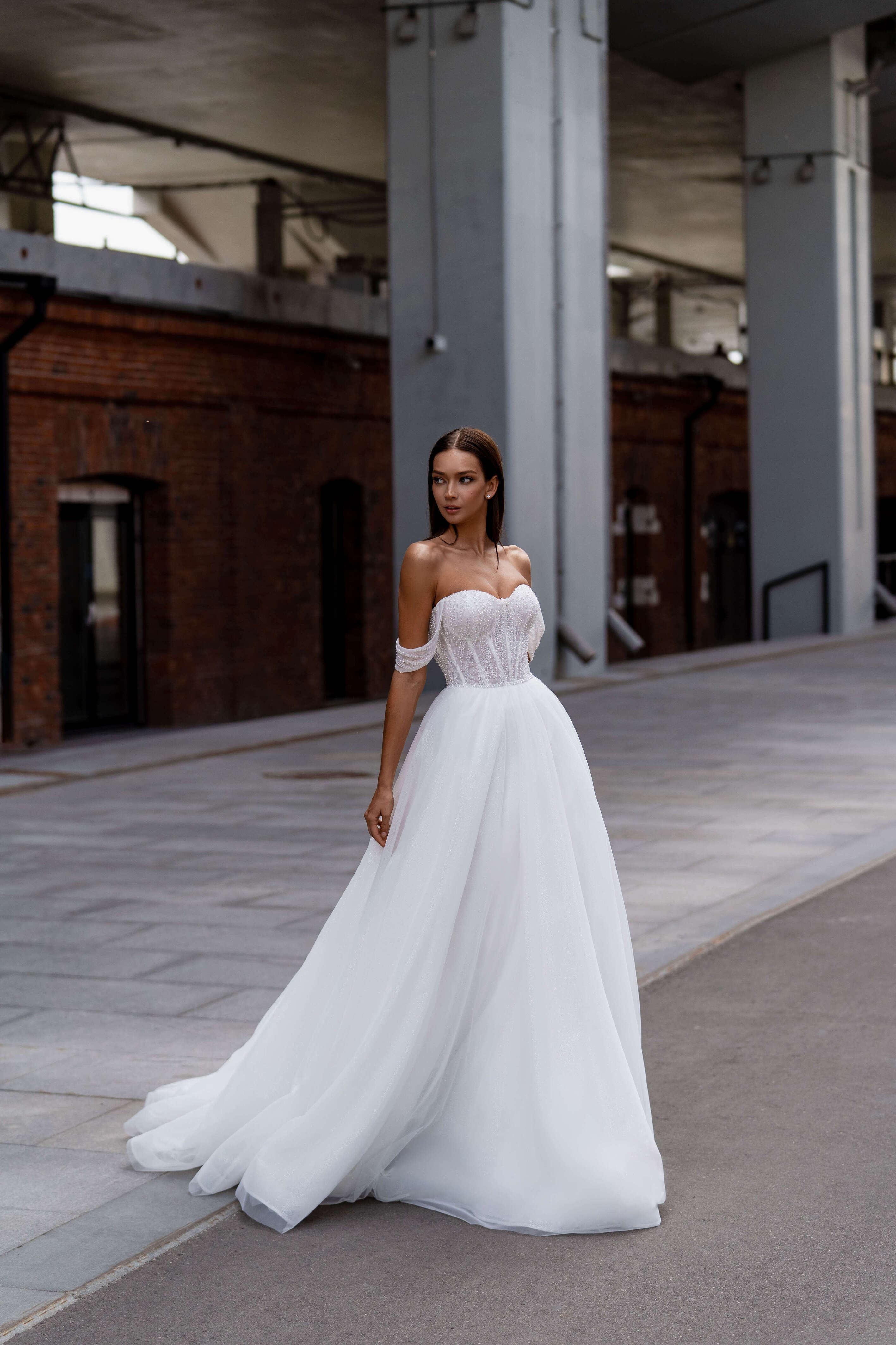 A-line Wedding Dress in Tulle with Beaded Corset Sonesta Sybill