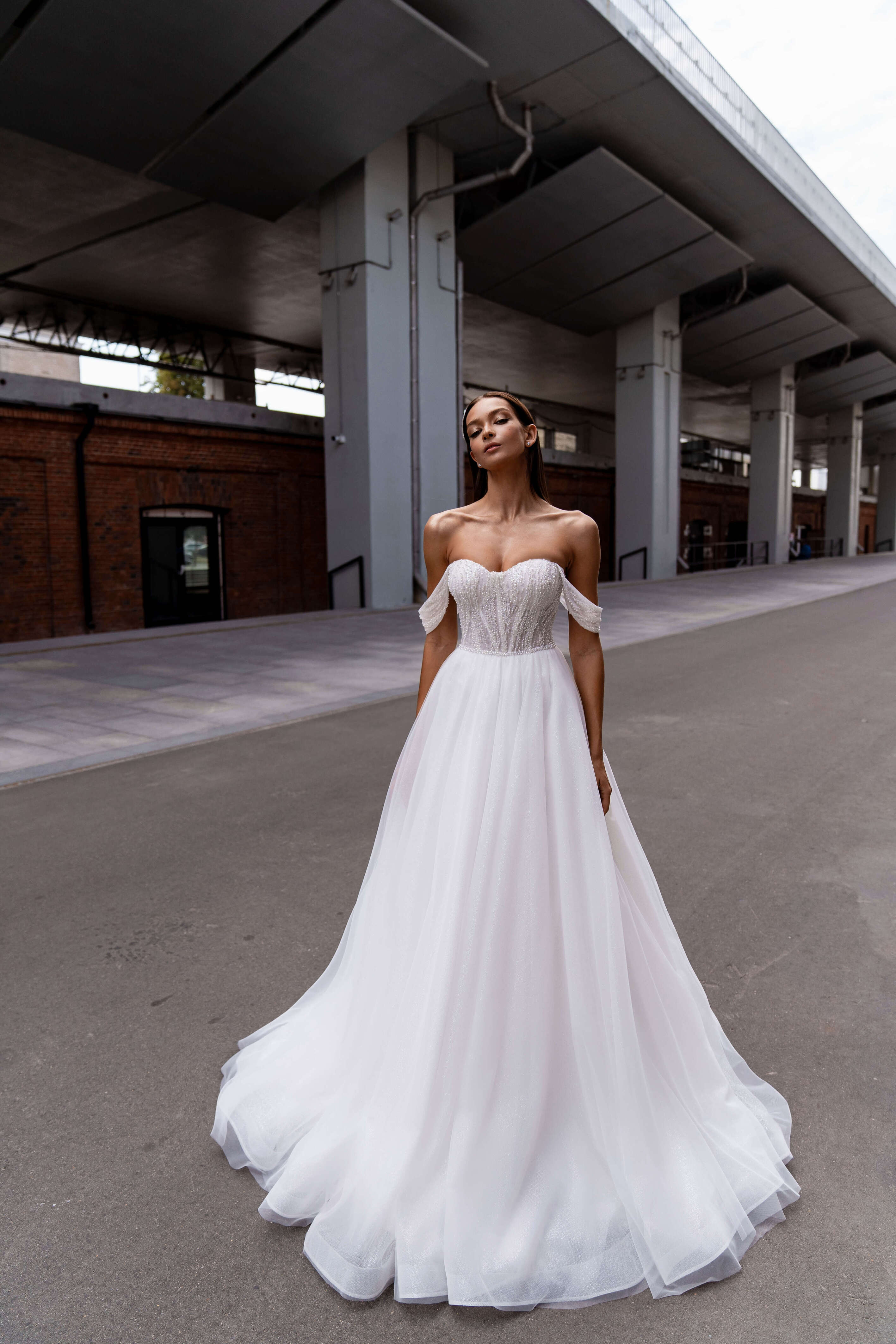 A-line Wedding Dress in Tulle with Beaded Corset Sonesta Sybill