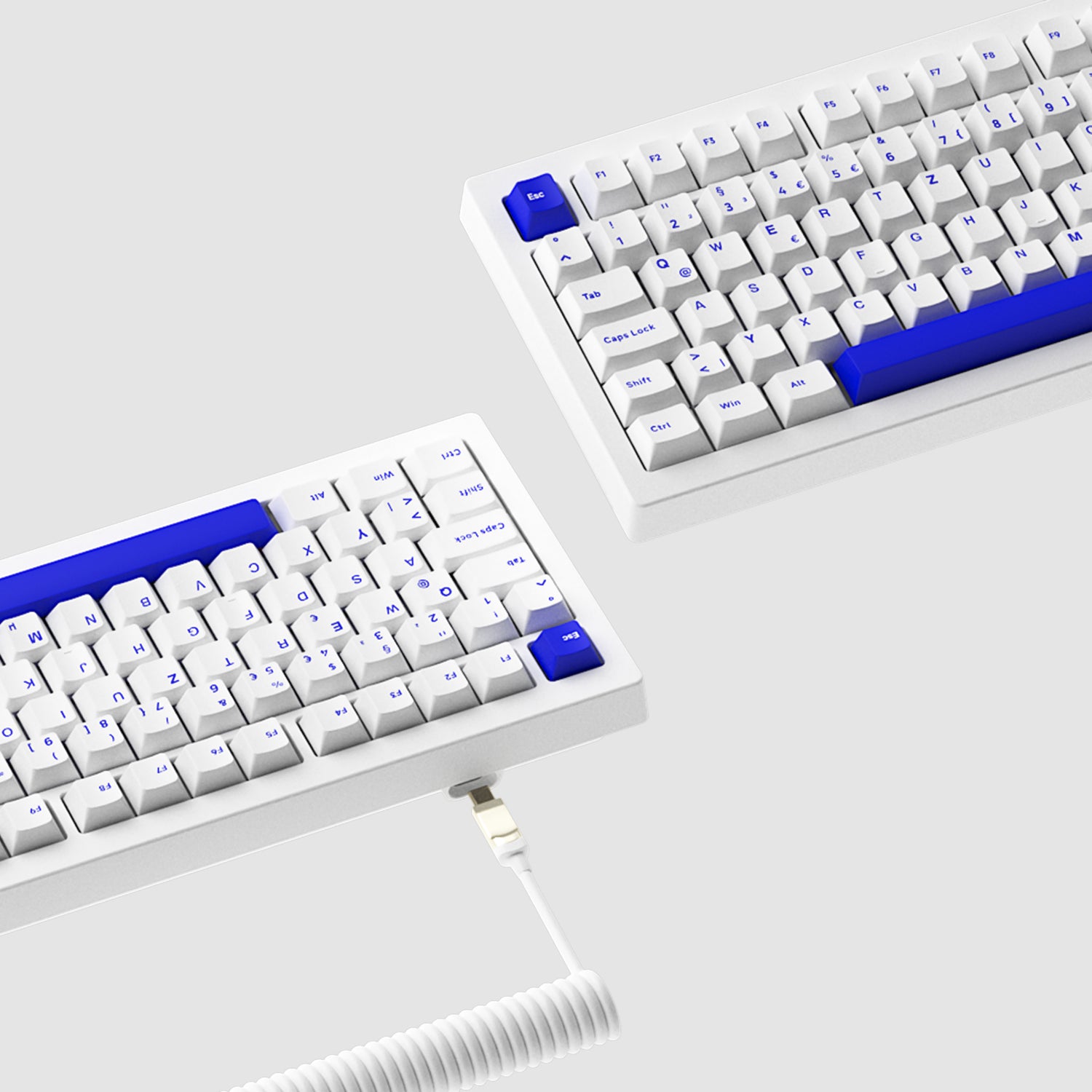 Akko 5075B Plus Blue on White 75% ISO-DE Layout Mechanical