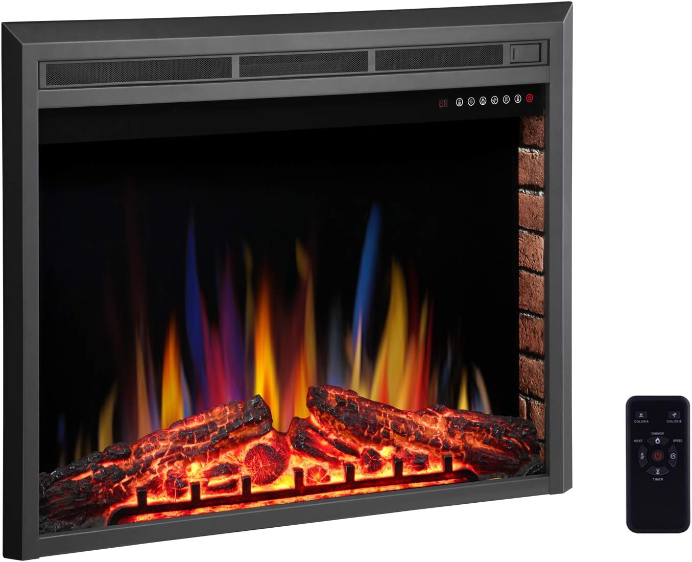 36 Inch Electric Fireplace Insert Adjuatble Flame Colors 936A