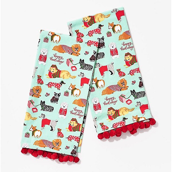 Holiday Dogs Tea Towel - Set of 2