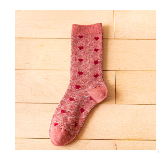 RUBS | Pink Vintage Heart Socks