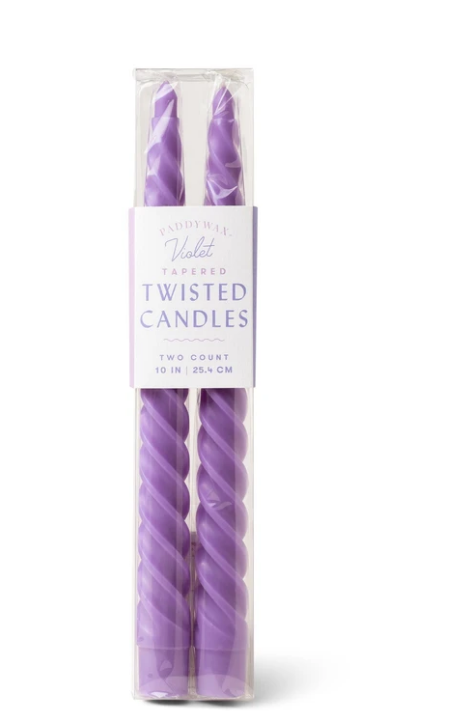Twisted Taper Candles Violet