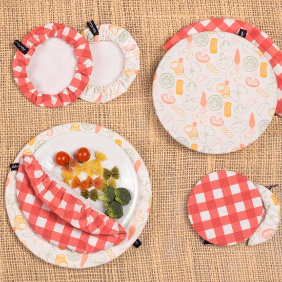 PACK 4 DISH COVER FOOD PRINTING