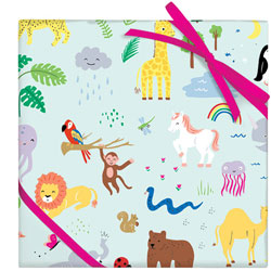 Waste Not Paper | Jungle Animals Wrapping Paper