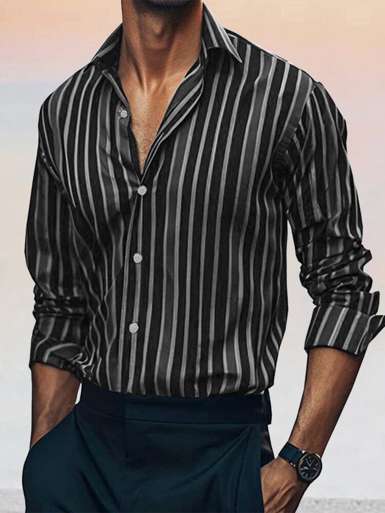 Casual Stripe Cotton Linen Shirt