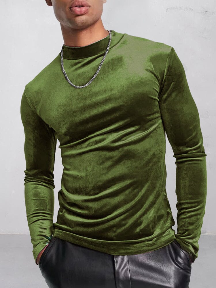 Thermal Mock Neck Velvet Undershirt