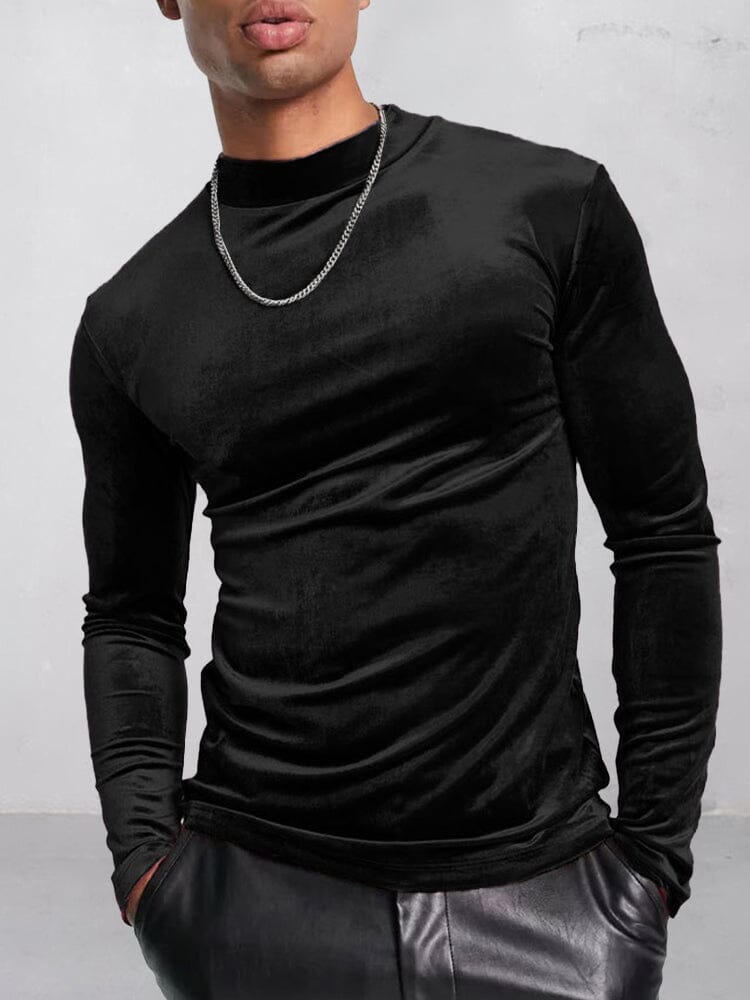 Thermal Mock Neck Velvet Undershirt