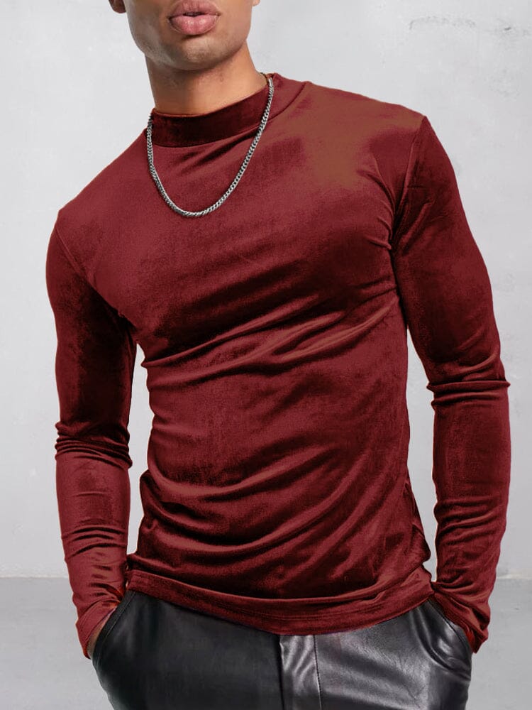 Thermal Mock Neck Velvet Undershirt