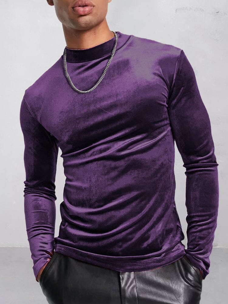 Thermal Mock Neck Velvet Undershirt