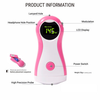 Fetal Doppler Baby Monitor LCD Display Portable Baby Heart Rate Monitor