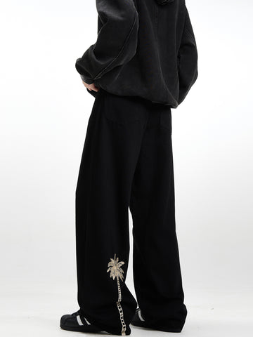11KN Straight Relaxed Embroidered Pants #MD02