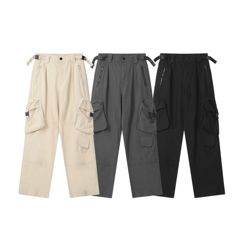Cropped Stretch Fabric Cargo Pants #K6026
