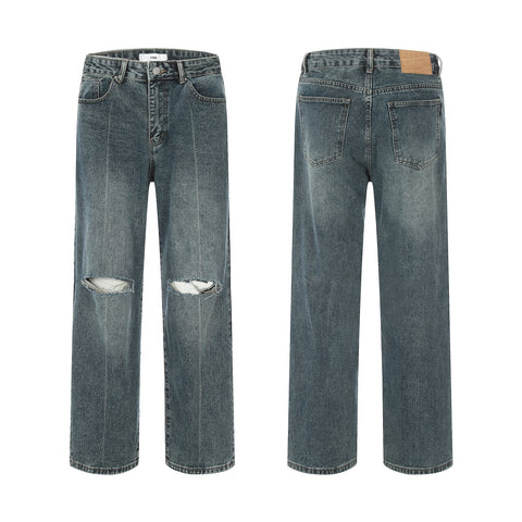 11KN Clean Fit Baggy Washed Jeans #K5080-1