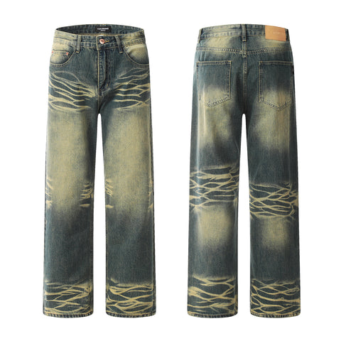 11KN Acid-washed Sanded Jeans #K9063