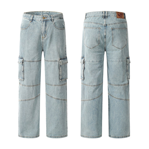Wide Leg Patchwork Vintage Jeans #K9017
